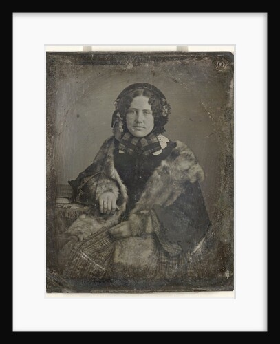 Portrait of a woman with fur stoles by Anonymous