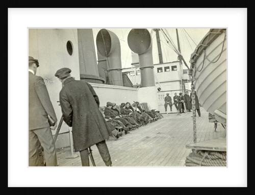 Aboard ship to New York in World War I, filmmaker among the guests on deck filming by Anonymous
