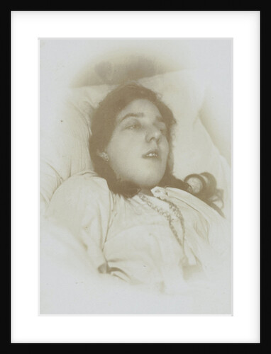 Post-mortem portrait of a woman with open eyes by J. Siewe