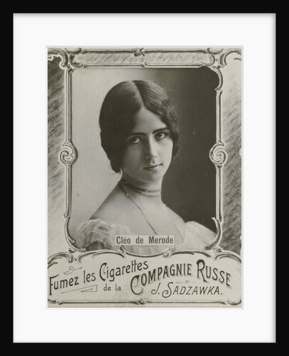 Cigarette Picture Cigarettes Company Russe J. Sadzawka, portrait of Cleo de Merode by Paul Nadar