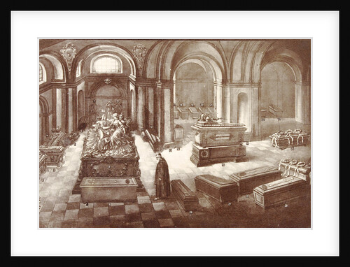 Painting of the imperial crypt underneath the Capuchin church in Vienna Austria by Anonymous