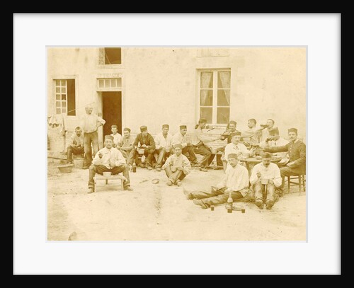 France, group portrait dragoon regiment for office, dining with wine by Anonymous
