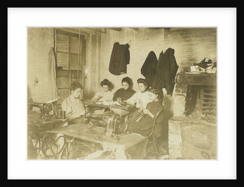 Five young seamstresses in a studio by Lewis Wickes Hine