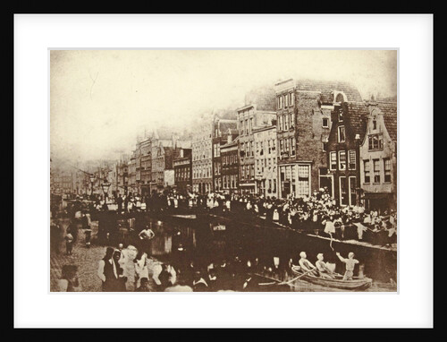 Trickery photo of eel pulling on the Lindegracht Amsterdam by F. Bouman