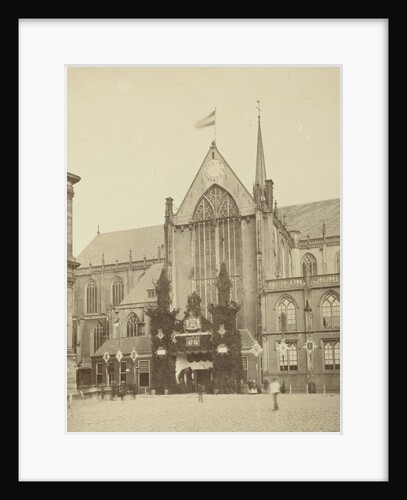 Decoration on the outside of the New Church in the reception of William and Emma in Amsterdam by Albert Greiner