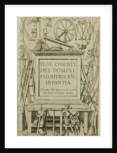 Engraving IESV CHRISTI DEI DOMINIANNI, Salvatoris NRA Infantia by Edmond Fierlants