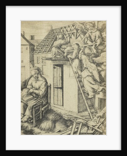 Roofers on the roof by Edmond Fierlants