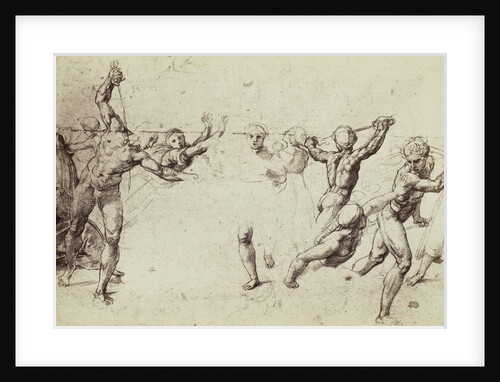 Drawing Raphael from Windsor Castle, study of saber-income men by Charles Thurston Thompson