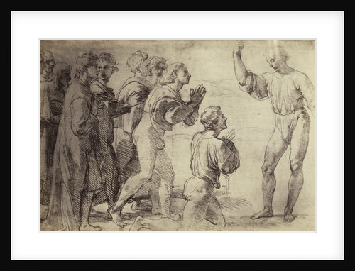 Drawing Raphael from Windsor Castle, study of adoring men by Charles Thurston Thompson