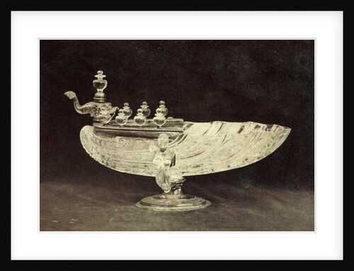 Crystal engraved shell shaped bowl from the Louvre by Charles Thurston Thompson