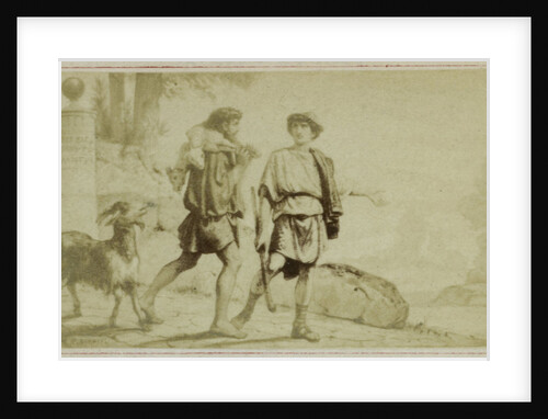 Virgil scene from the Bucolica, hunters path by F. Barrias