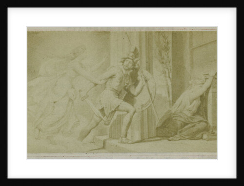 Virgil scene from the Aeneidos goddess prevents murder of wife by F. Barrias