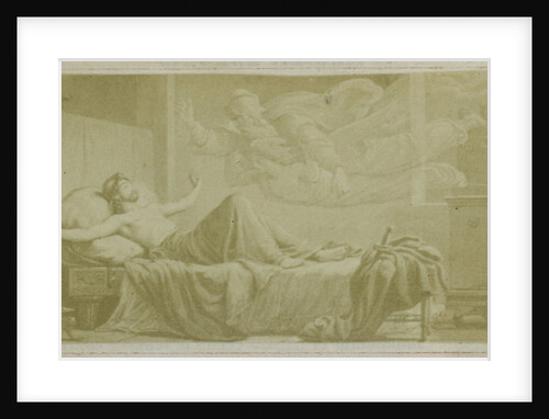 Virgil scene from the Aeneidos, gods appear to reclining man by F. Barrias