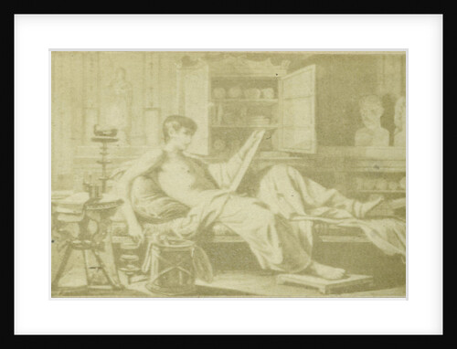Illustrate Quinti Horatii Flacci de Arte Poetica, poet on couch by Anonymous