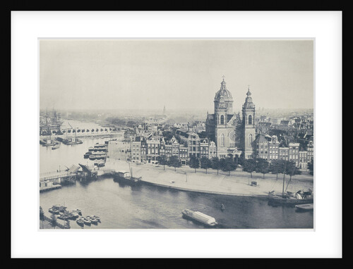 Prins Hendrikkade and St. Nicholas Church, seen from the Central Station by Gerrit Hendricus Heinen