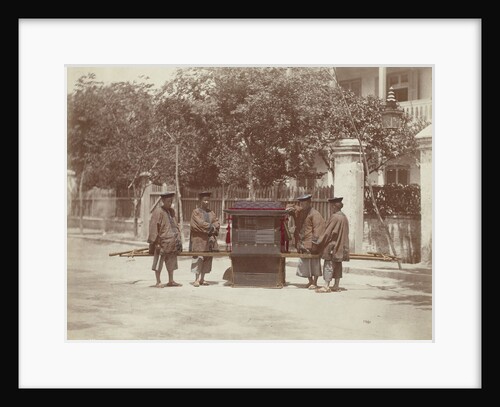 China, four carriers with carriage in the street by Baron Raimund von Stillfried und Ratenitz