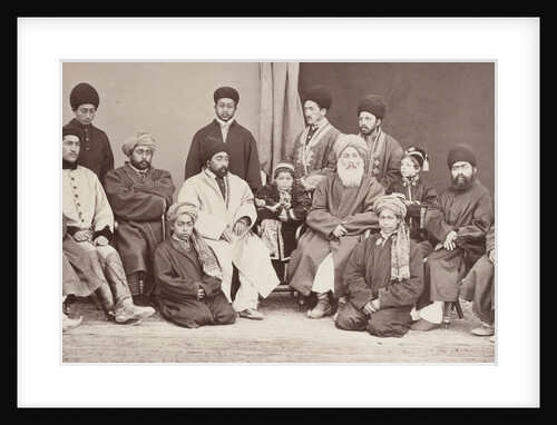 Group portrait of Afghan men and boys by John Burke