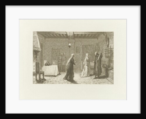 Figures in an inner room of a castle by Jacob Taanman