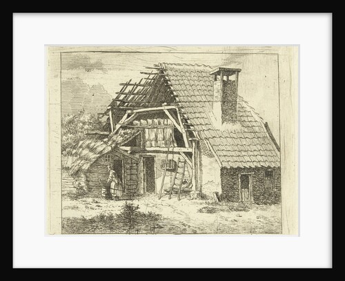 Woman doing the laundry for a farm by Anthonie van den Bos