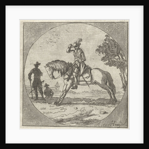 Horseman in medallion by Anthonie van den Bos