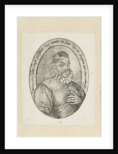 Oval man portrait at Half length by Hendrick Goltzius