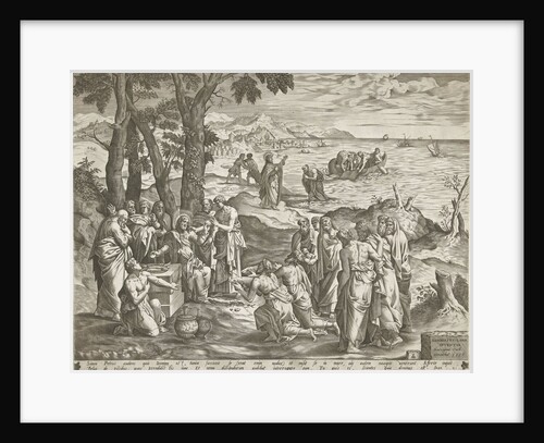 Miraculous fishing and miraculous feeding by Hieronymus Cock