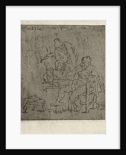 Three men around a table by Jabes Heenck