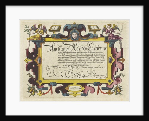 Rectangular cartridge with French text and letter examples by Anonymous