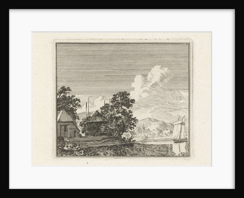 River view with a haystack by Hendrik Hoogers