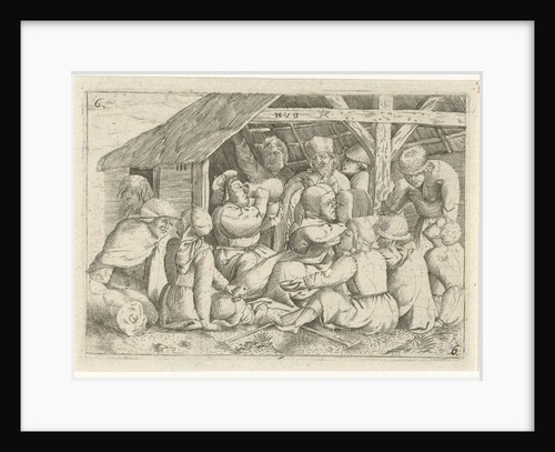 Beggars with a meal in a hut by Cornelis Massijs