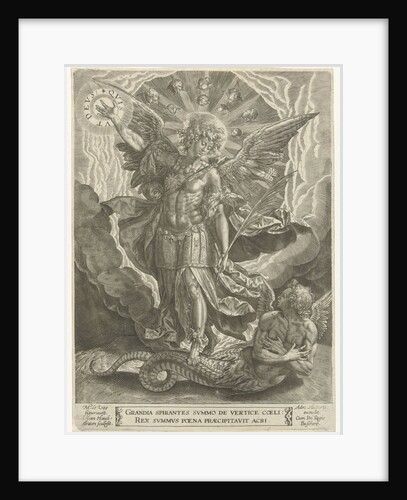 Archangel Michael trampled Satan, Samuel van Hoogstraten, A. Huberti by Anonymous