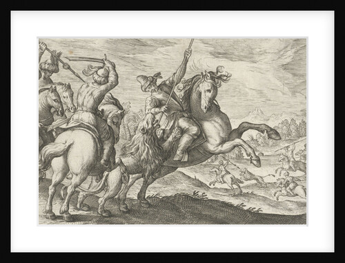Lion Hunt, Egbert Jansz., Antonio Tempesta by Johann Theodor and Johann Israel de Bry