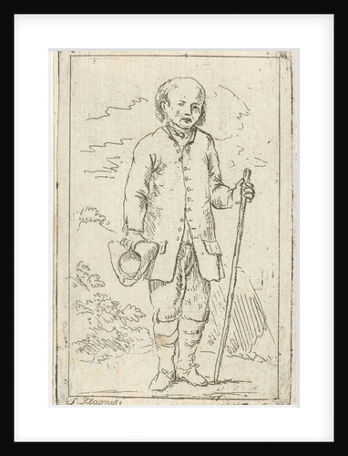 Old man with walking stick by Simon Klapmuts