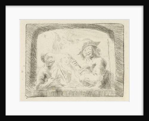 Rumbler player and two children in a niche by Simon Klapmuts