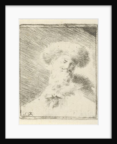 Portrait of an unknown man with fur hat by Simon Klapmuts