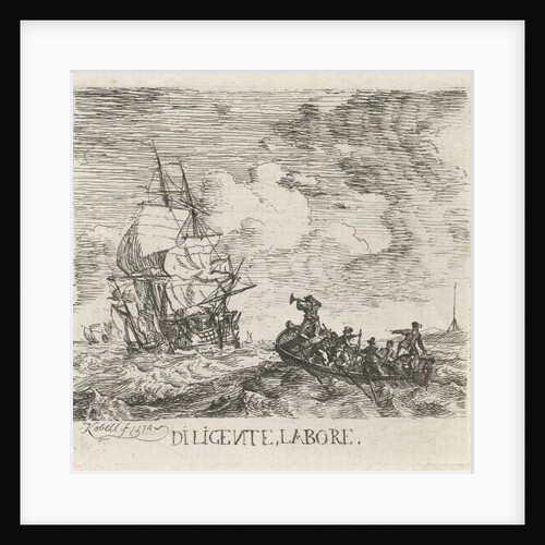 Stormy water with various boats by Hendrik Kobell