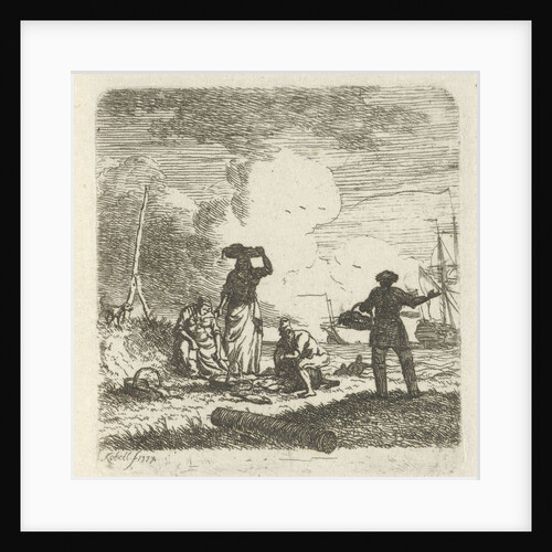 Fishermen at the beach by Hendrik Kobell
