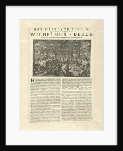 Feast given by William III on March 1, 1672 in honor of his appointment as captain-general by Francoys Palm