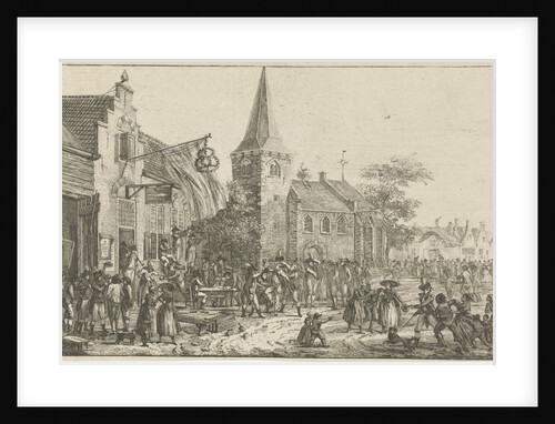 Figures at a tavern by Dirk Langendijk