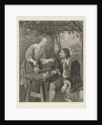 Young woman offers a man a glass of wine by Jacob Ernst Marcus
