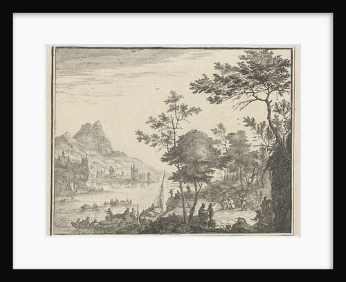 River Landscape with landing by Gerard Melder