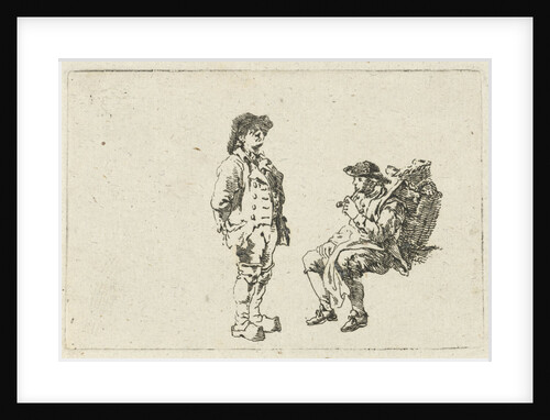 Farmer and pipe smoking man by François Joseph Pfeiffer II