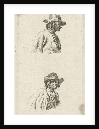 Two men busts, with hat by François Joseph Pfeiffer II