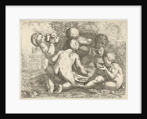 Bacchanal with five putti by Pieter van der Plas II