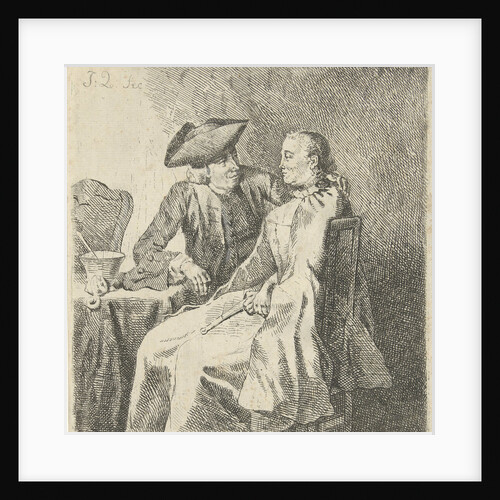 Man and woman at a table by Julius Henricus Quinkhard