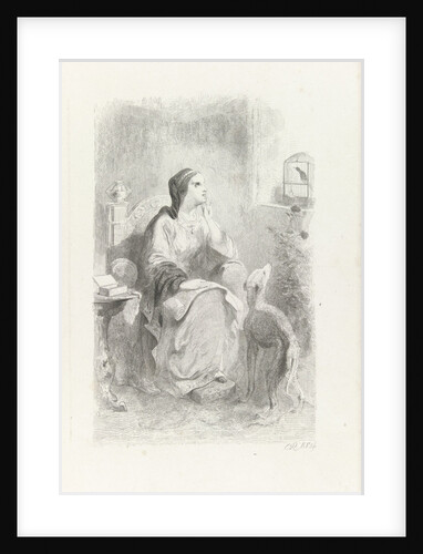 Helene looking through a window by Charles Rochussen