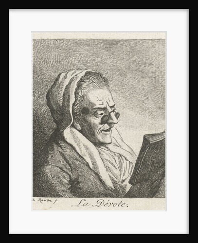 Old Woman Reading with eyeglasses by Theodorus de Roode