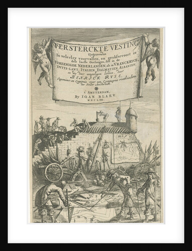 Title page for Henrich Ruse, Versterckte Fortress, 1654 by Johannes Willemszoon Blaeu