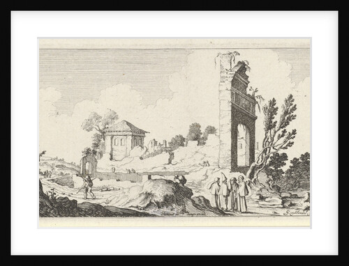 Collines with a crumbling wall and a gate by Clement de Jonghe