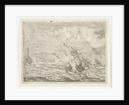 Seascape with ship in distress by Adam Silo